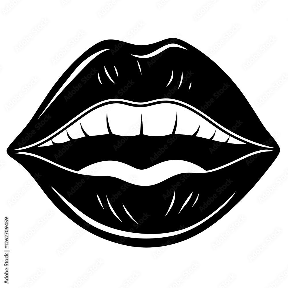 Human lips grimace slightly vector illustration Human lips grimace slightly vector illustration