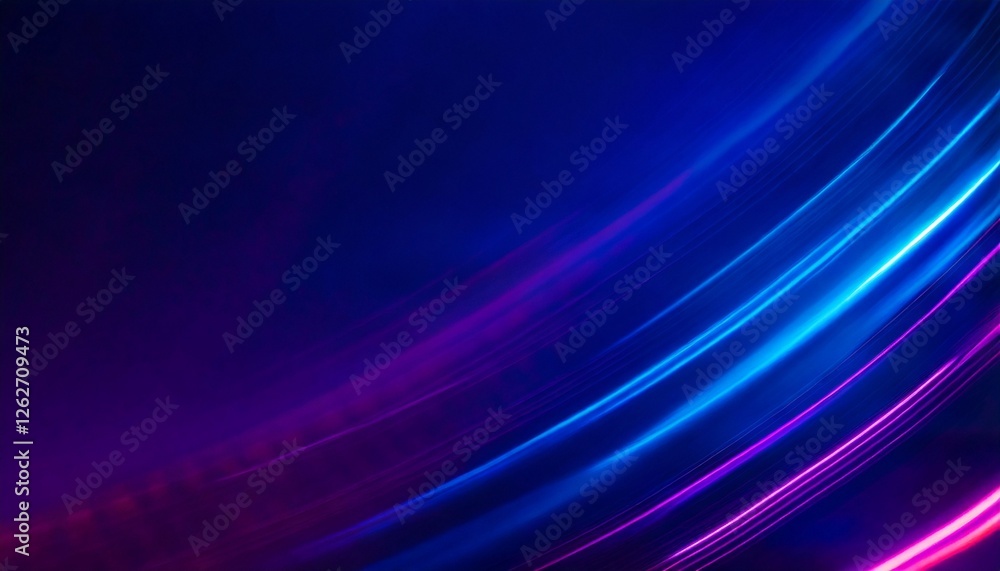 Dark blue abstract gradient background with ultraviolet neon glow, blurry light lines and waves Dark blue abstract gradient background with ultraviolet neon glow, blurry light lines and waves
