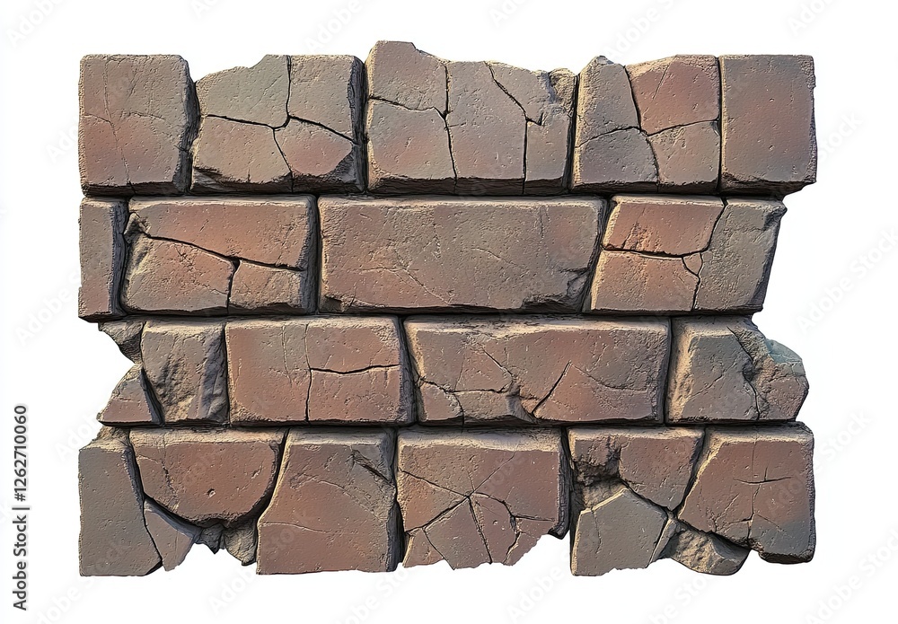 Obraz premium A cracked brick wall with visible cracks