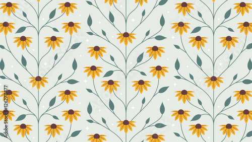 Black Eyed Susan Floral Pattern