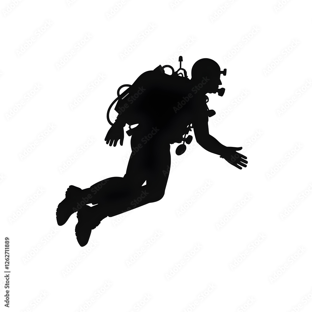 Naklejka premium scuba diver silhouette