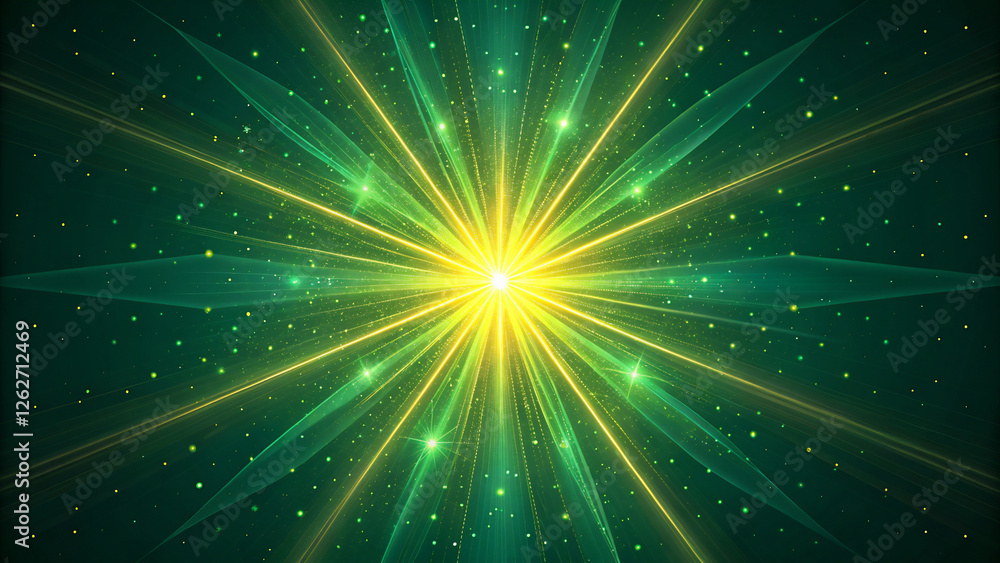 Obraz premium エネルギッシュな緑の光の背景