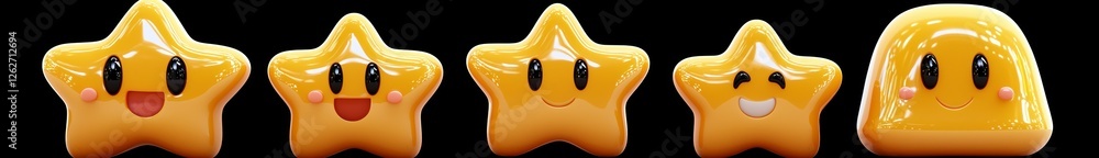 3d star animation set featuring the rotation of a yellow cartoon game element 3d star animation set featuring the rotation of a yellow cartoon game element