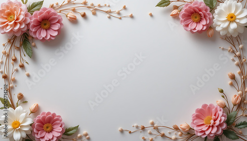 cherry blossom border, pink flower frame, frame with butterflies and flowers, invitation cards for weddings and birthdays, teacher day card HD, and 4k image