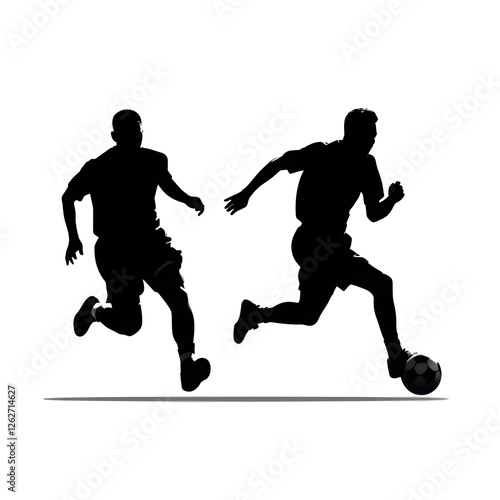 soccer players silhouette