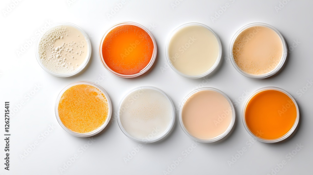 Brightly lit culinary studio colorful food preparations showcased in artful top view images Brightly lit culinary studio colorful food preparations showcased in artful top view images