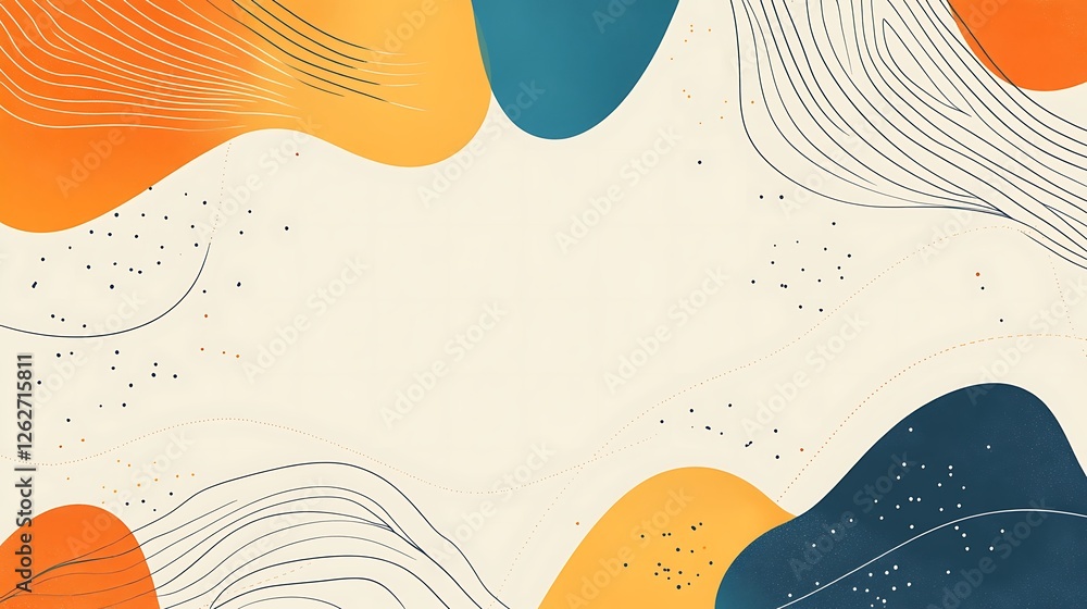 Abstract Organic Shapes Design Featuring Warm Hues and Lines Abstract Organic Shapes Design Featuring Warm Hues and Lines