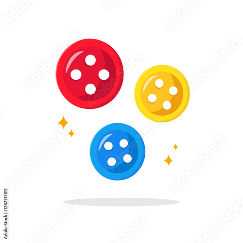 Buttons Cartoon Illustration Isolated on White Background. Flat Vector. Good used for Logo, Icon, Stickers, and etc. - EPS 10 Vector