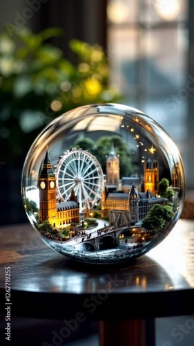 Miniature London in Cyristal Glass AI video