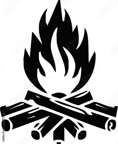 Campfire / bonfire flat vector icon for travel apps and websites