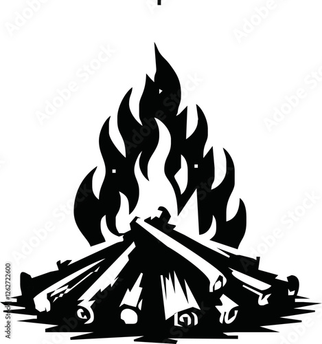Campfire / bonfire flat vector icon for travel apps and websites