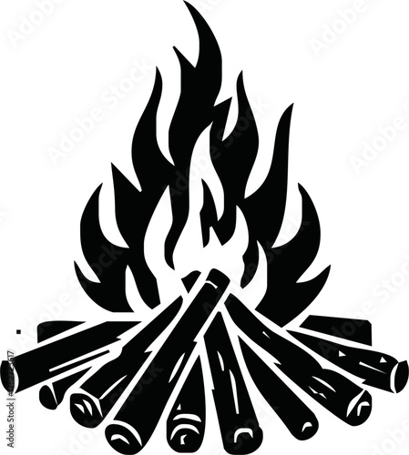 Campfire / bonfire flat vector icon for travel apps and websites