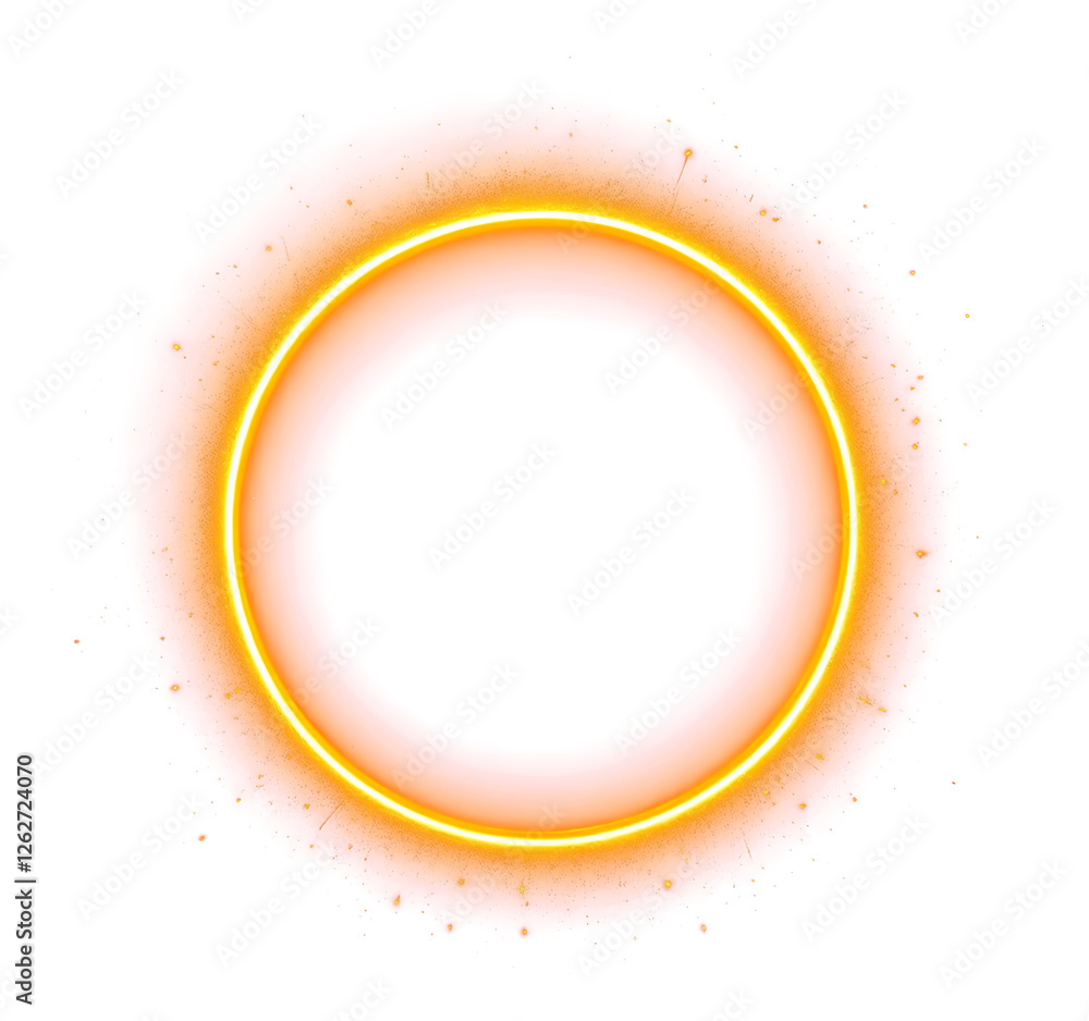 Gold glowing golden ring or circle with gold dust png clipart transparent