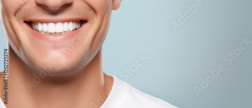 Smiling man with white teeth poster design