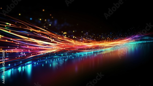 Modern Optical Fiber Poster with Text Space