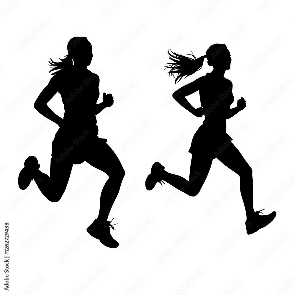 Obraz premium runners silhouette
