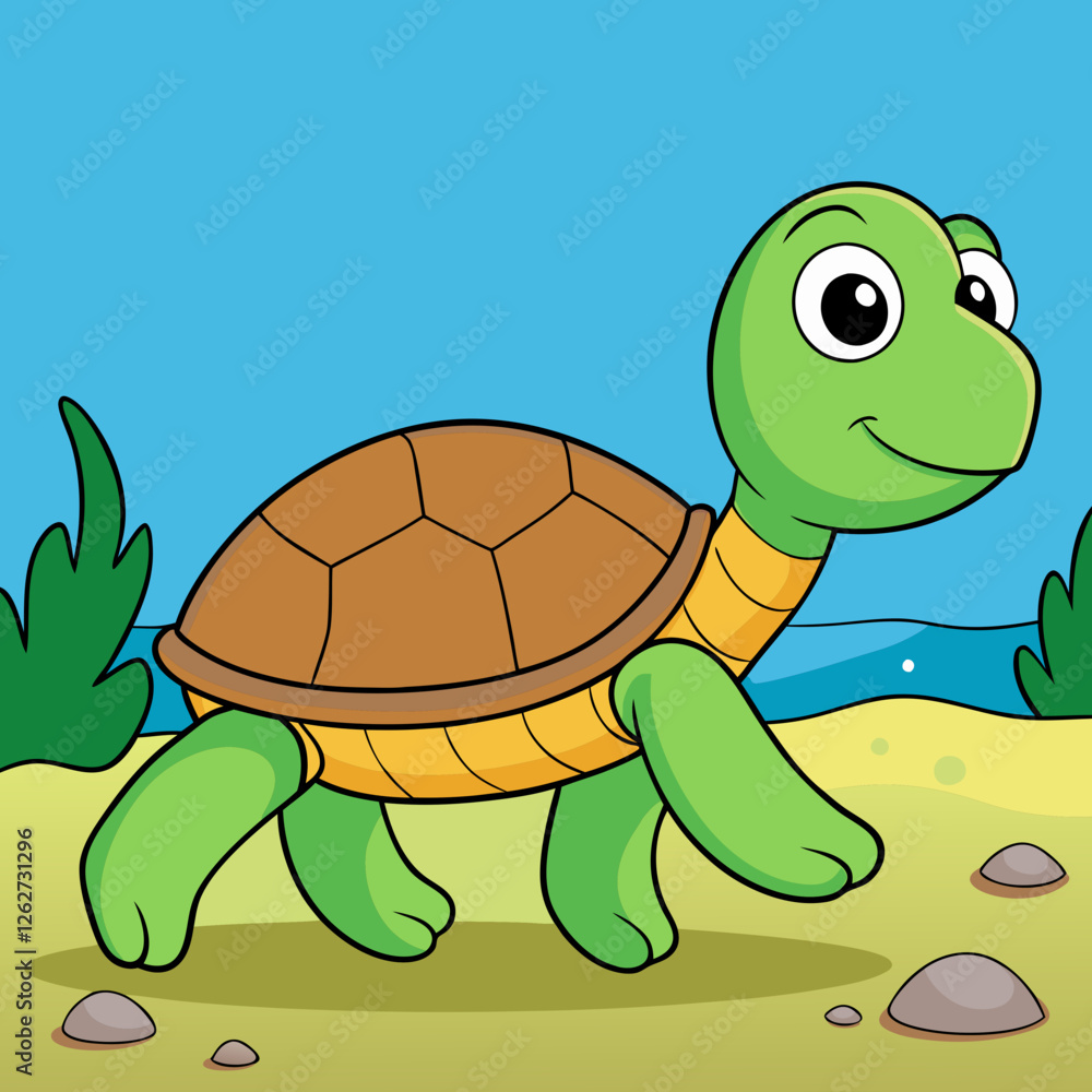 Obraz premium Turtle Vector Illustration: High-Quality Sea and Land Turtle Graphics for Designers