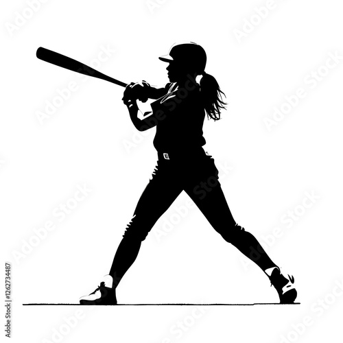 softball player silhouette