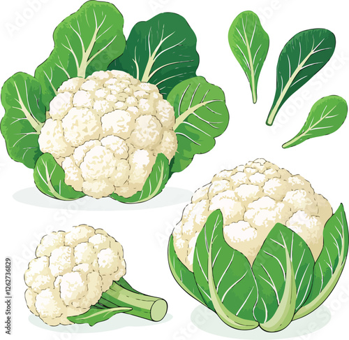 Cauliflower vector design, Cauliflower in white background illustration vector design