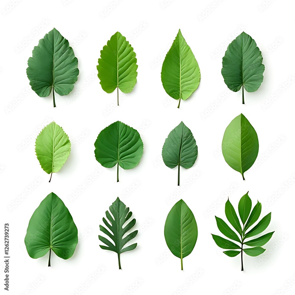 green leaves isolated on white background green leaves isolated on white background