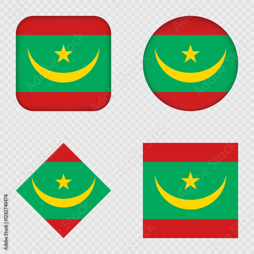 Free Download Mauritania Flag Icons Pack. Vector illustration. - GFXLoad