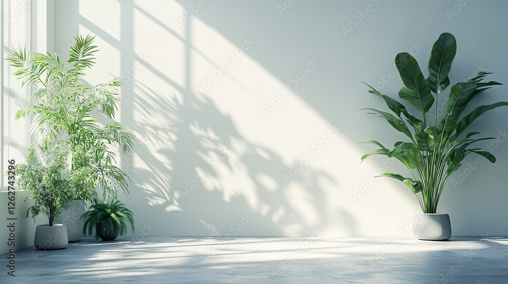 A minimalist botanical setup with a mockup frame, ideal for modern interiors, showcasing greenery and clean decor for contemporary living spaces. A minimalist botanical setup with a mockup frame, ideal for modern interiors, showcasing greenery and clean decor for contemporary living spaces.