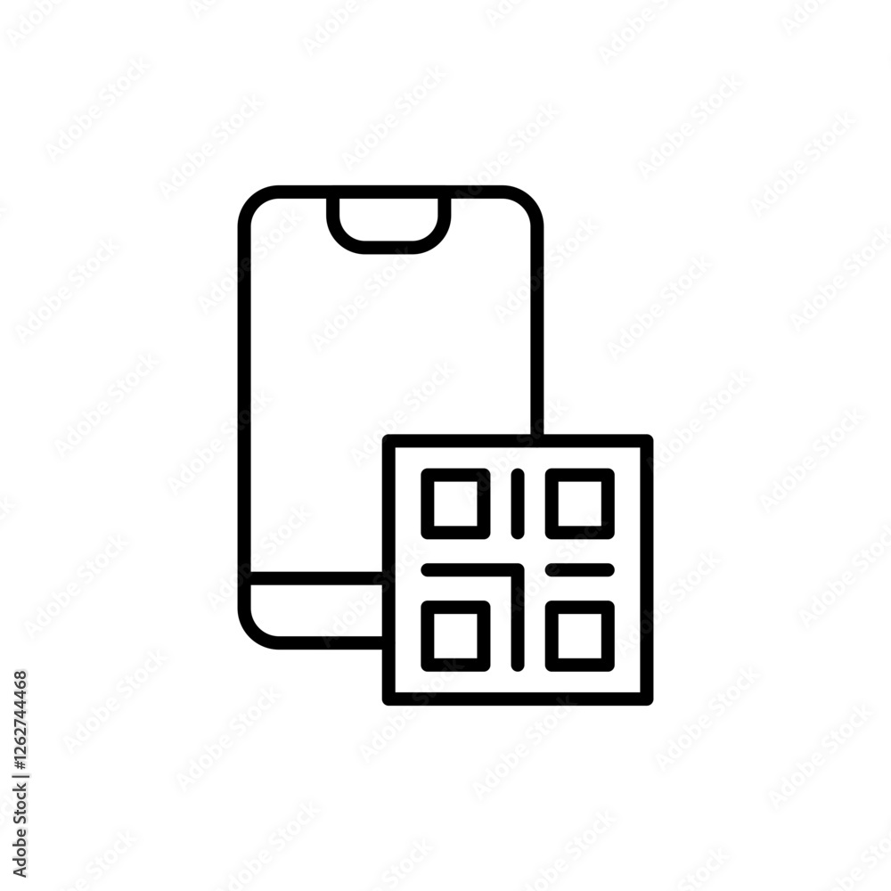 QR code app outline icons, minimalist vector illustration ,simple transparent graphic element .Isolated on white background QR code app outline icons, minimalist vector illustration ,simple transparent graphic element .Isolated on white background