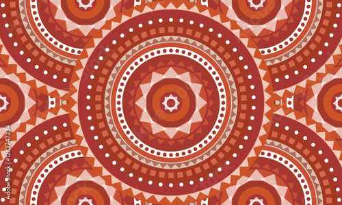 Abstract repeat ethnic circle pattern, seamless pattern
