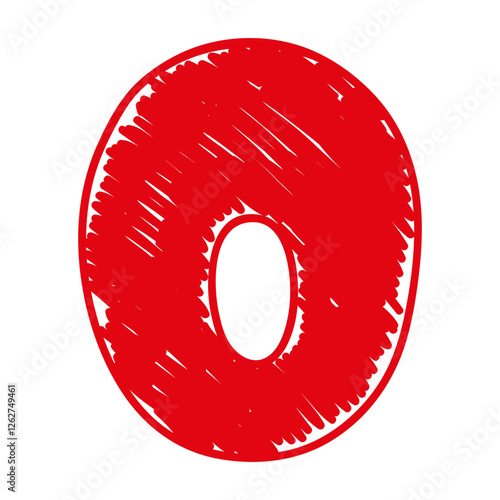 The letter O of the English alphabet. A children's alphabet with hand-drawn letters. The ABC
