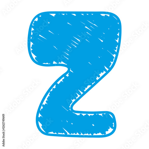 The letter Z of the English alphabet. A children's alphabet with hand-drawn letters. The ABC
