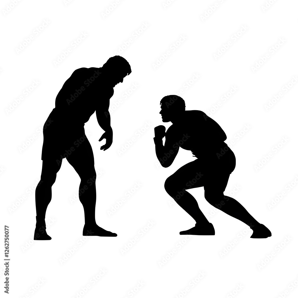 Fototapeta premium wrestling silhouette