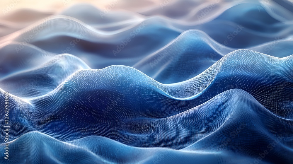 Abstract blue wavy fabric texture background Abstract blue wavy fabric texture background