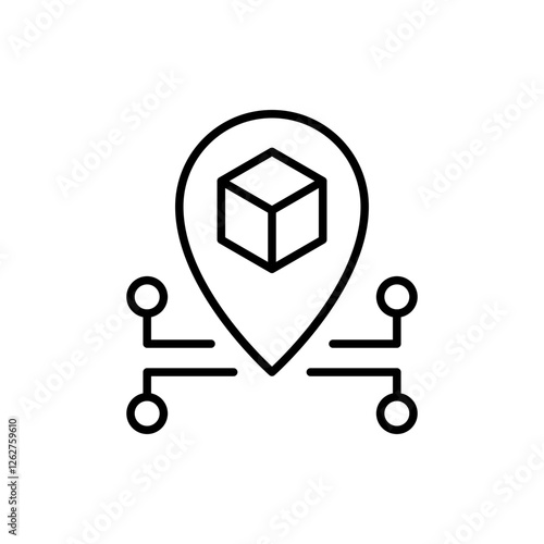 Web3 location outline icons, minimalist vector illustration ,simple transparent graphic element .Isolated on white background