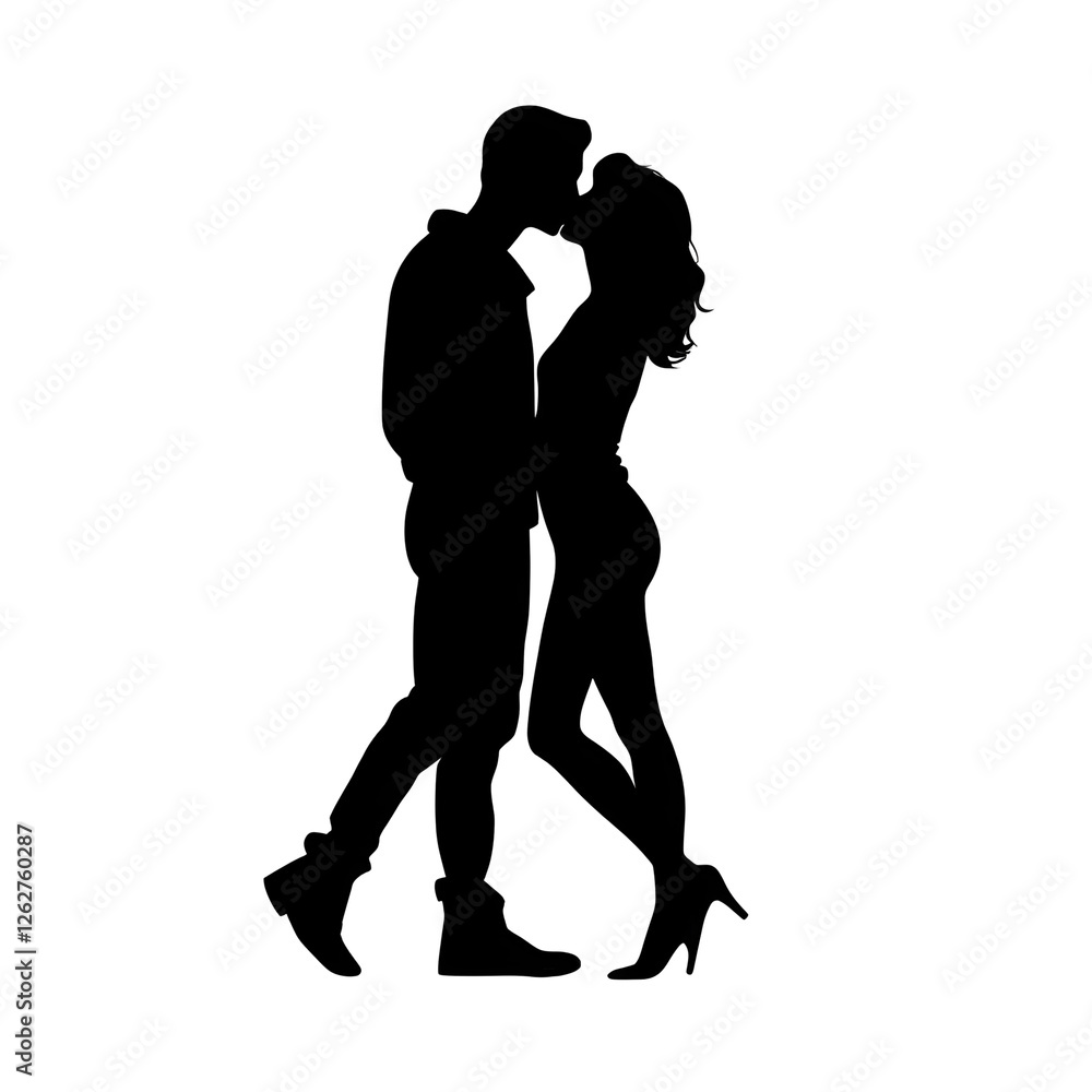 couple kissing silhouette couple kissing silhouette