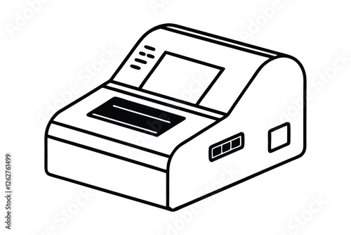 Line art design of a thermal printer vector art illustration2.eps