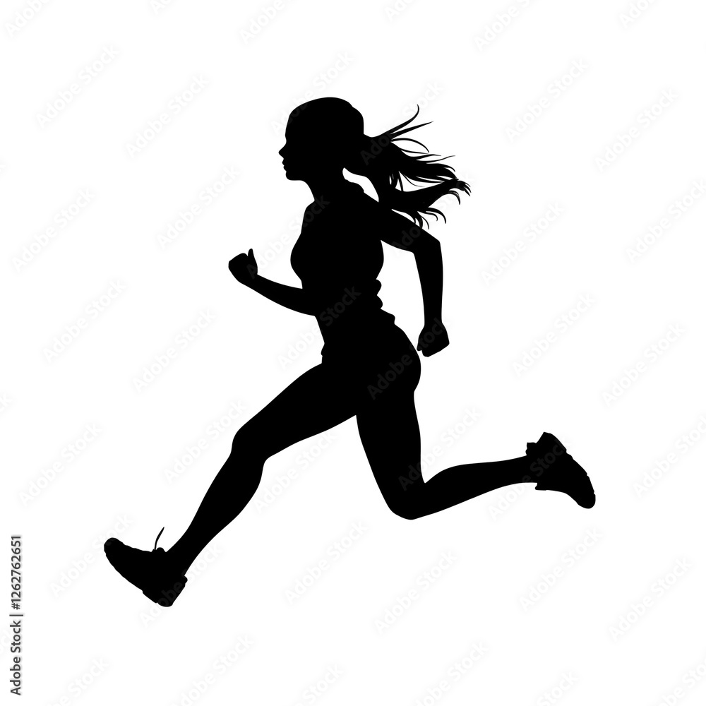 Obraz premium running woman silhouette