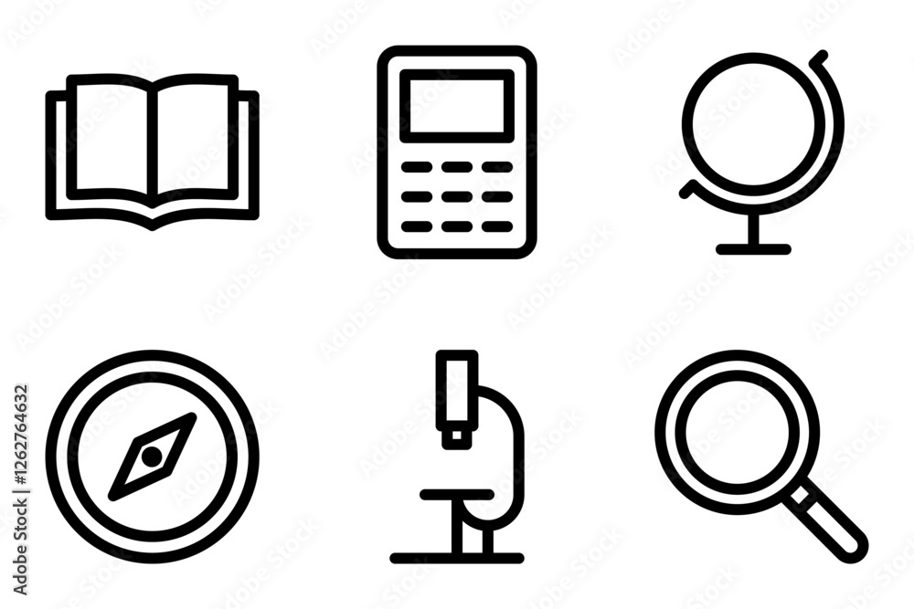 Learning and Educational Tools icon set Learning and Educational Tools icon set