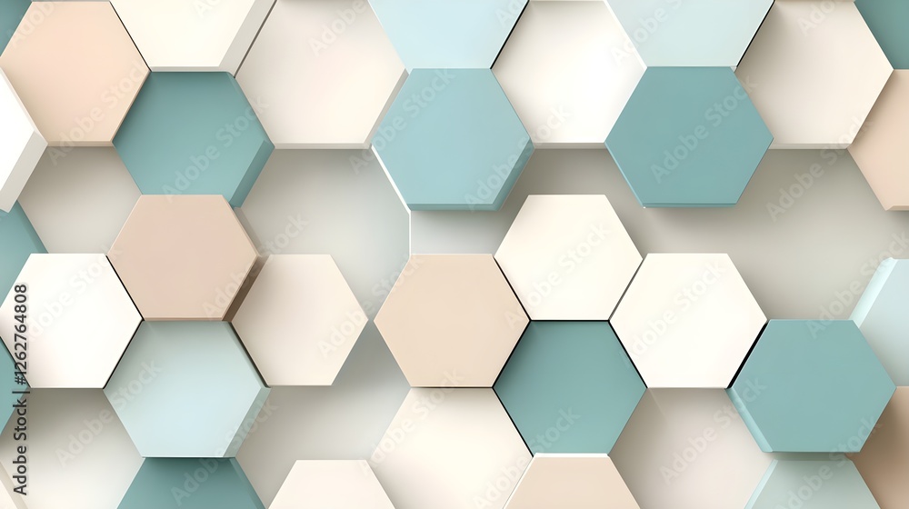 Modern Soft Green and Beige Hexagonal Arrangement Elegance Modern Soft Green and Beige Hexagonal Arrangement Elegance