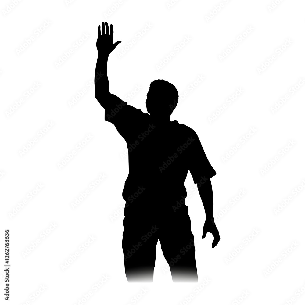 waving silhouette waving silhouette