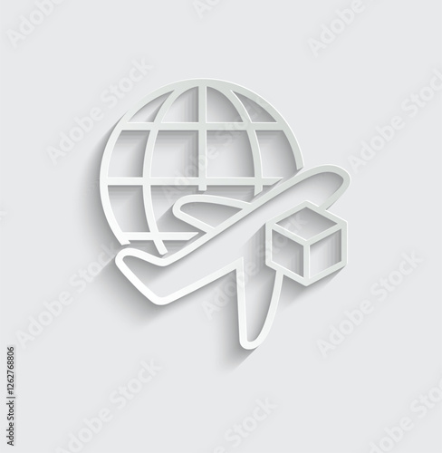 plane delivery icon vector shipping icon all over the world