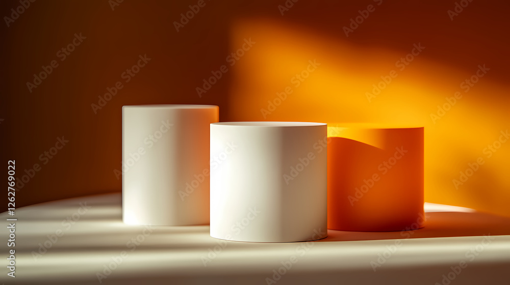 Cylinders in Warm Orange Light Cylinders in Warm Orange Light