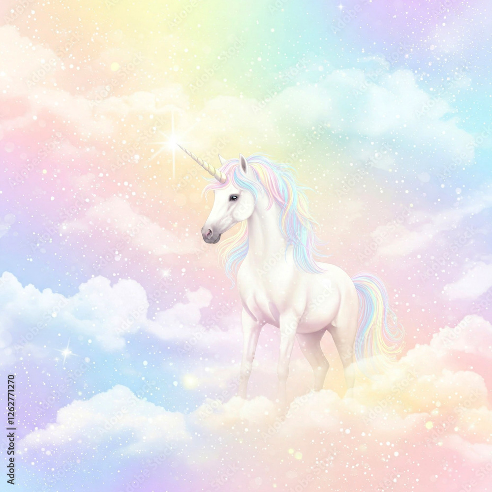 white horse on a blue sky background white horse on a blue sky background