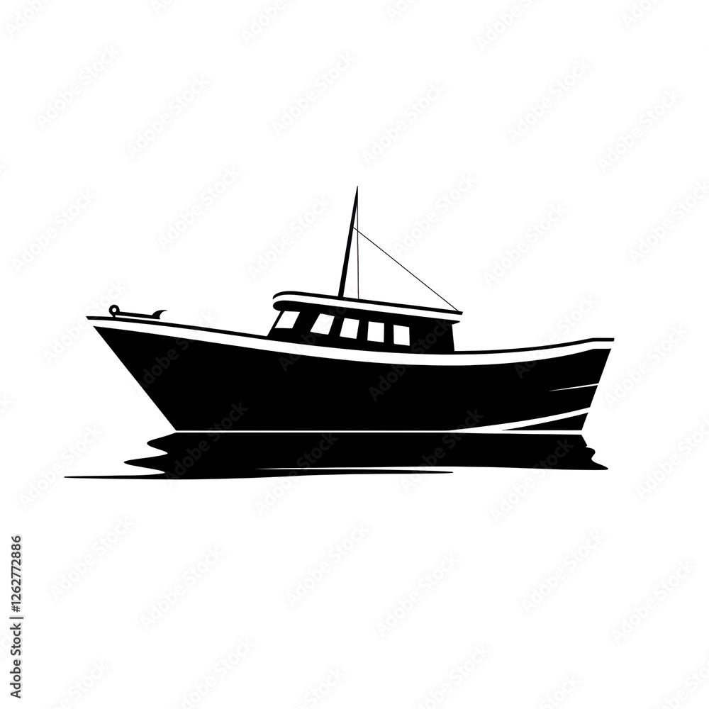 Naklejka premium a boat silhouette