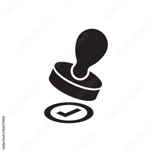 Stamp approve icon with seal for official validation