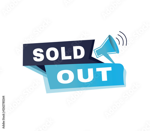 Sold out, banner colorful design label icon modern vector illustration. Web announce element.