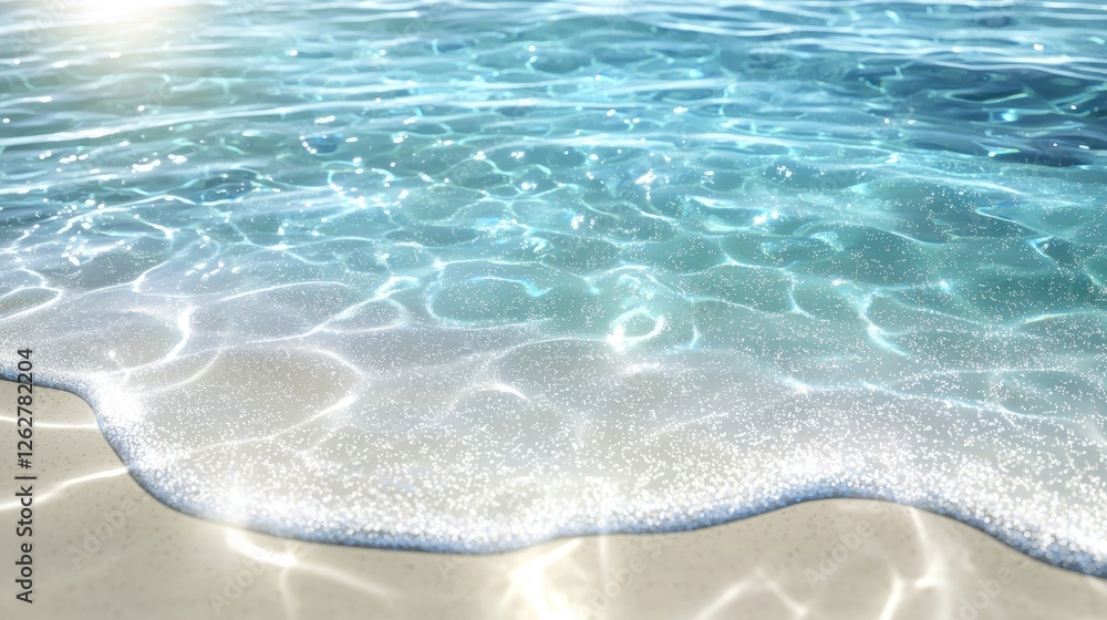 Obraz premium 3D realistic seamless beach sand ripples, glowing sunlight reflections, transparent effect.