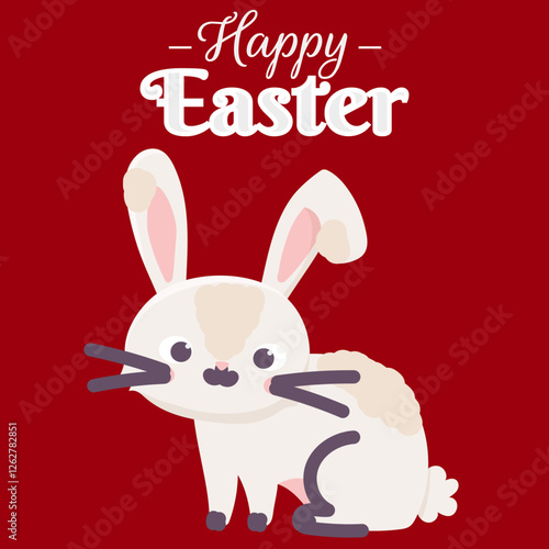 Happy Easter Background Egg Decoration Greeting Card Vector Illustration