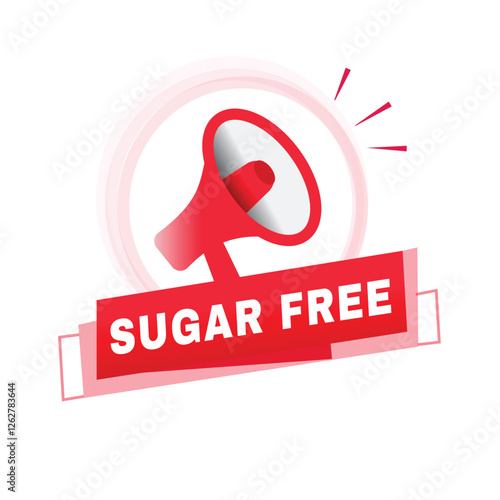 Sugar free banner speech symbol design.  Vector isolated for announce, business concept.