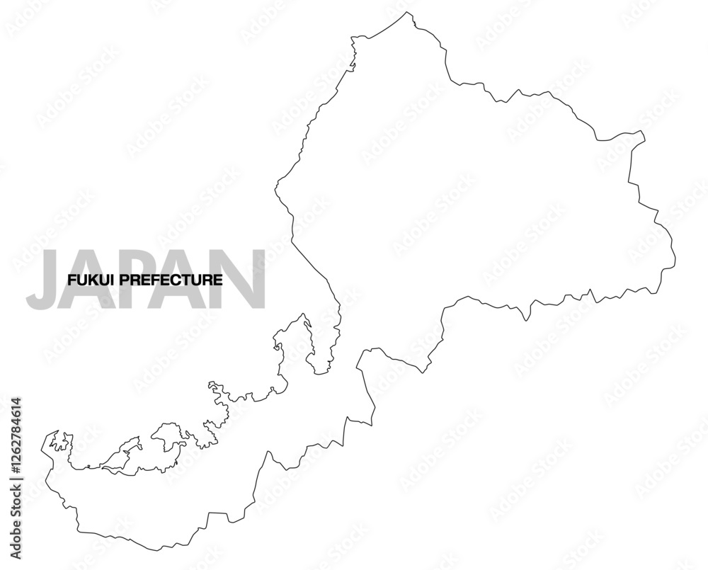 Obraz premium 福井県の白地図