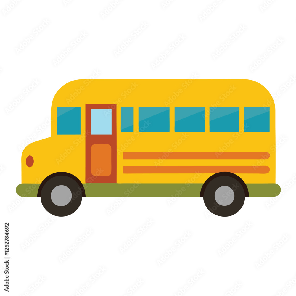 Vector Empty Yellow School Bus Design. Back to School Illustration. Side View.
Vector Empty Yellow School Bus Design. Back to School Illustration. Side View.